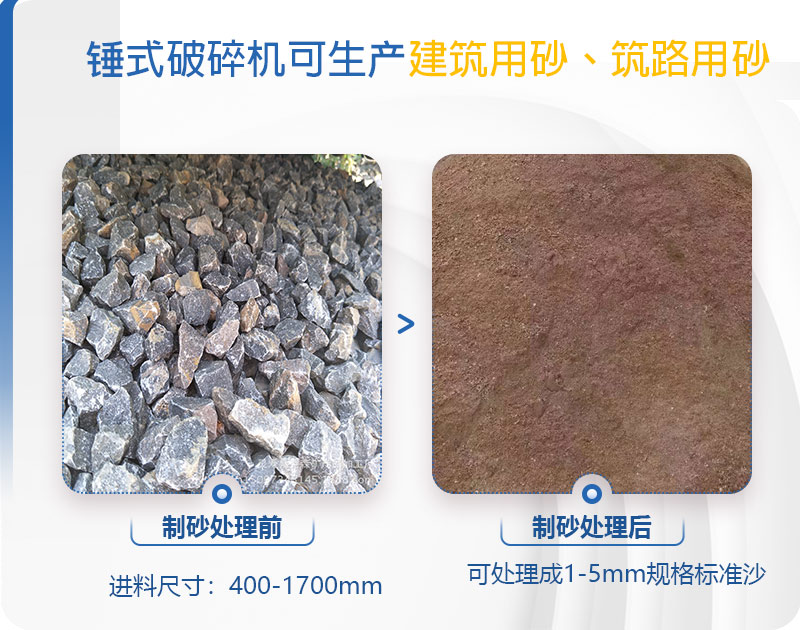 pcz1615重錘破可以制砂嗎，附現(xiàn)場(chǎng)視頻